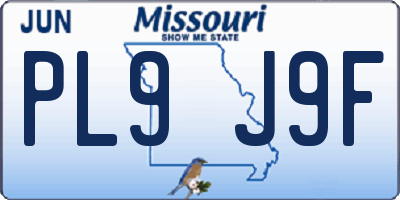MO license plate PL9J9F