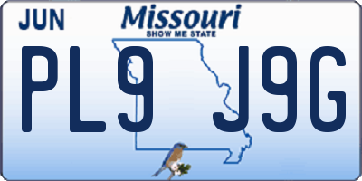 MO license plate PL9J9G