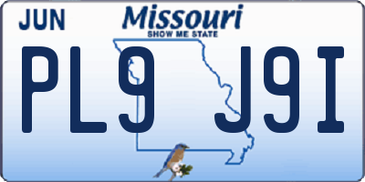 MO license plate PL9J9I