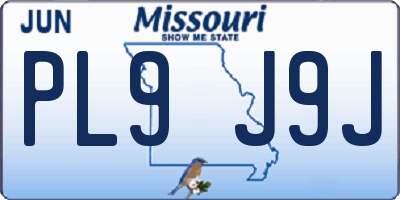 MO license plate PL9J9J