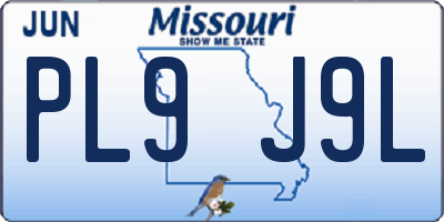 MO license plate PL9J9L