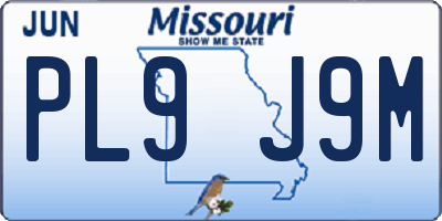 MO license plate PL9J9M