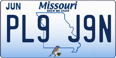 MO license plate PL9J9N