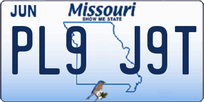 MO license plate PL9J9T