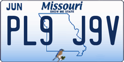 MO license plate PL9J9V