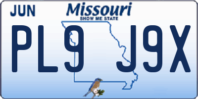 MO license plate PL9J9X