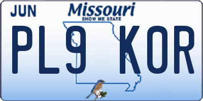 MO license plate PL9K0R
