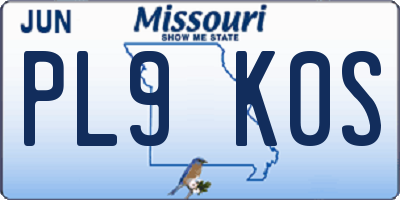 MO license plate PL9K0S