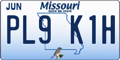 MO license plate PL9K1H