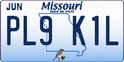 MO license plate PL9K1L
