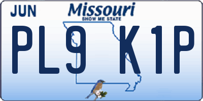 MO license plate PL9K1P