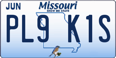 MO license plate PL9K1S