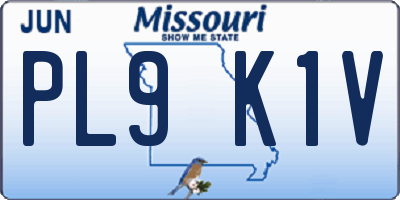 MO license plate PL9K1V