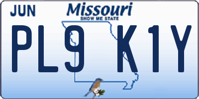 MO license plate PL9K1Y