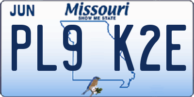 MO license plate PL9K2E
