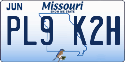 MO license plate PL9K2H