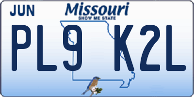 MO license plate PL9K2L