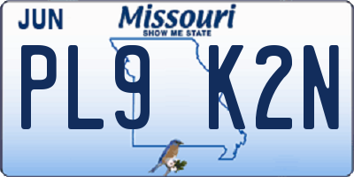 MO license plate PL9K2N