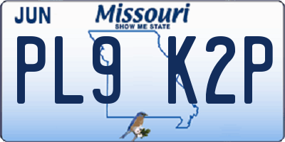 MO license plate PL9K2P