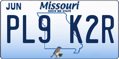 MO license plate PL9K2R