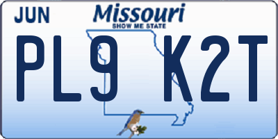 MO license plate PL9K2T
