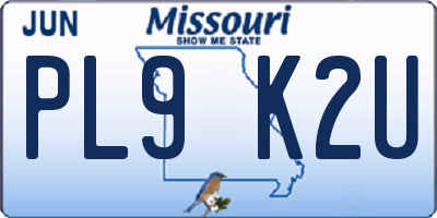 MO license plate PL9K2U