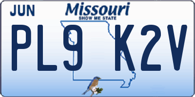MO license plate PL9K2V