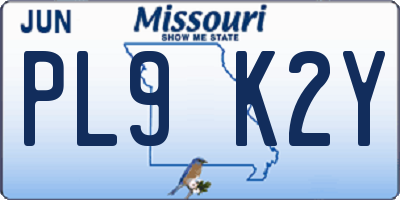 MO license plate PL9K2Y