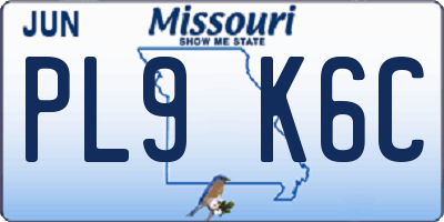 MO license plate PL9K6C