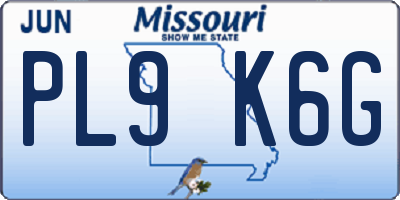 MO license plate PL9K6G