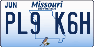 MO license plate PL9K6H
