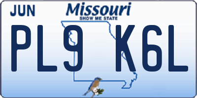 MO license plate PL9K6L