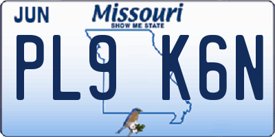 MO license plate PL9K6N