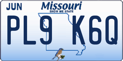 MO license plate PL9K6Q