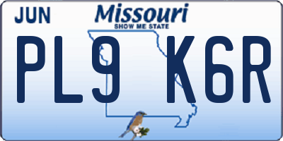 MO license plate PL9K6R