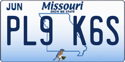 MO license plate PL9K6S