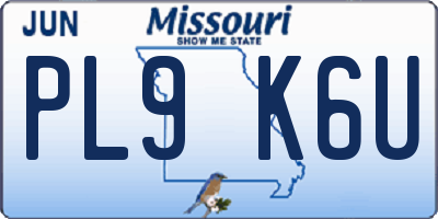 MO license plate PL9K6U