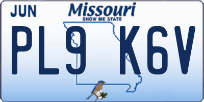 MO license plate PL9K6V