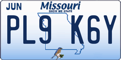 MO license plate PL9K6Y