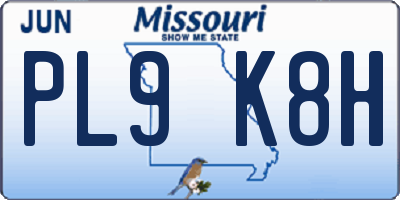MO license plate PL9K8H