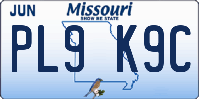 MO license plate PL9K9C