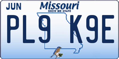 MO license plate PL9K9E