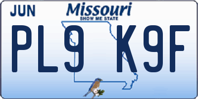 MO license plate PL9K9F