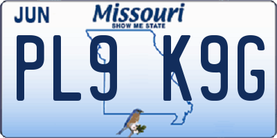 MO license plate PL9K9G