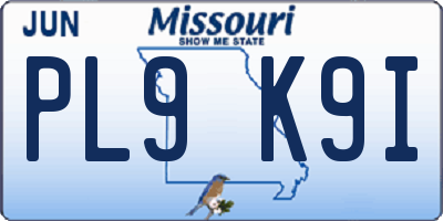 MO license plate PL9K9I