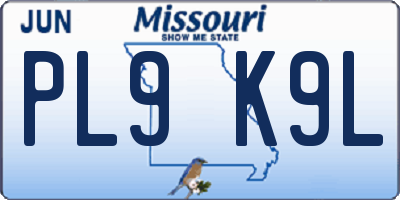 MO license plate PL9K9L