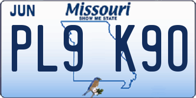 MO license plate PL9K9O