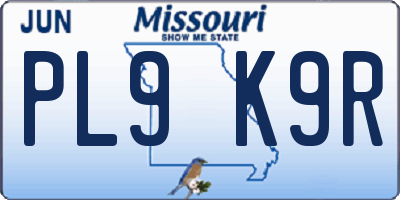 MO license plate PL9K9R