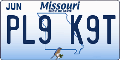 MO license plate PL9K9T