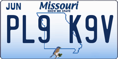 MO license plate PL9K9V